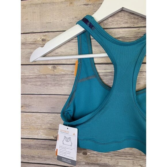Champion NWT Womens XS Power Core Compression Sports Bra Removable Pads Teal - Picture 7 of 9
